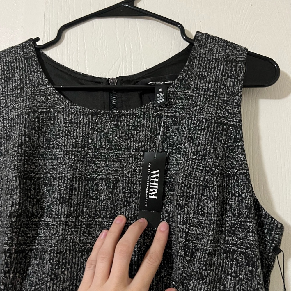 NWT White House Black Market Charcoal Sleeveless Dress with Full Back Zip - Picture 5 of 16